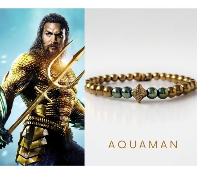 AQUAMAN bransoletka męska/ unisex-  hematyt