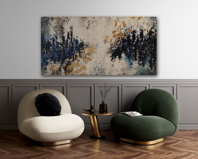 OTCHŁAŃ, wym. 80x120cm obraz na płótnie Abstrakcyjny ręcznie malowany