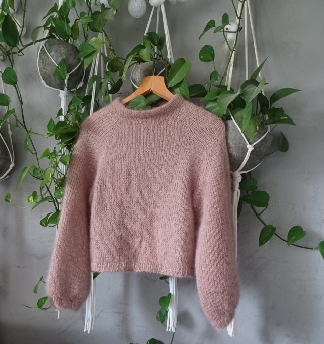 Sweter puszysty moher jedwab silk