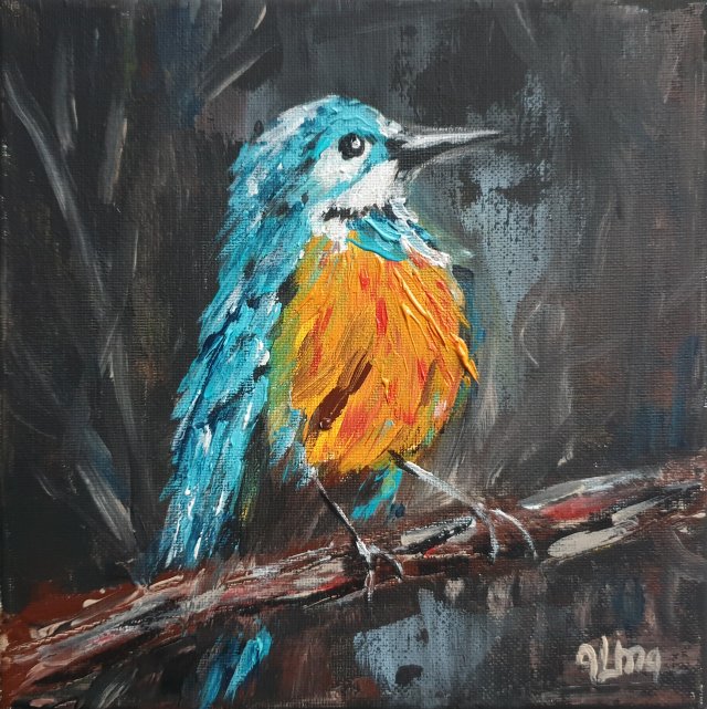 Obraz  ręcznie malowany na płótnie ptak
