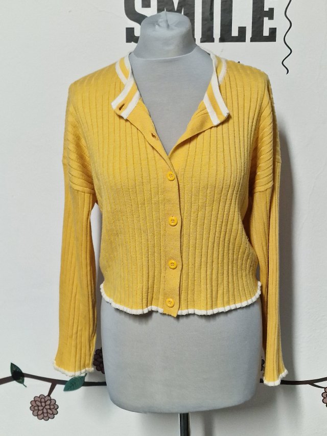 Asos krótki damski żółty sweterek 40 L