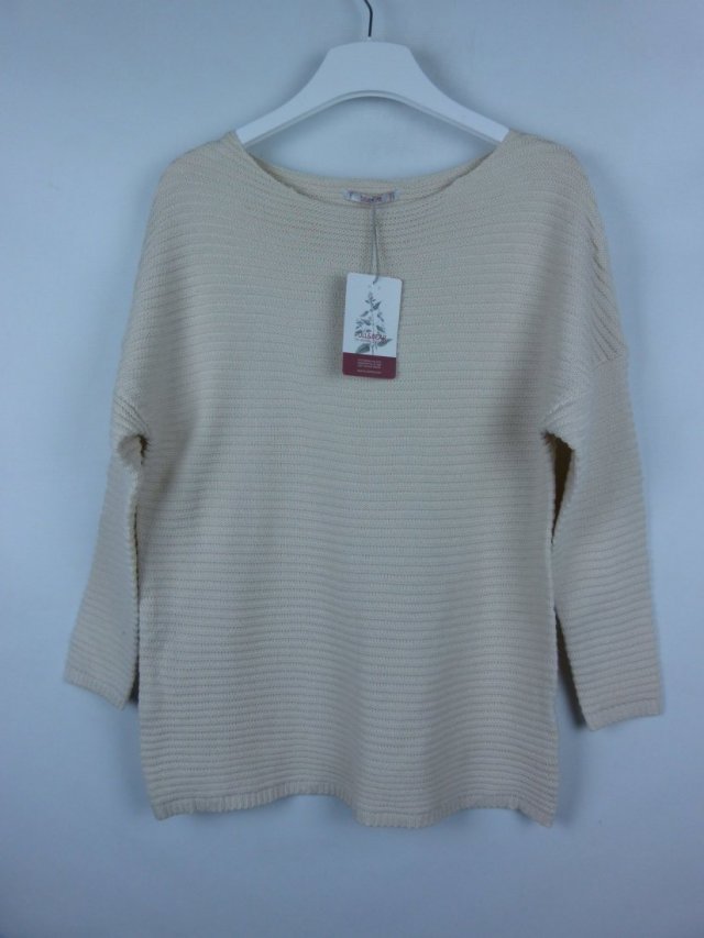Pull & Bear sweter ecru bawełna akryl / S z metką