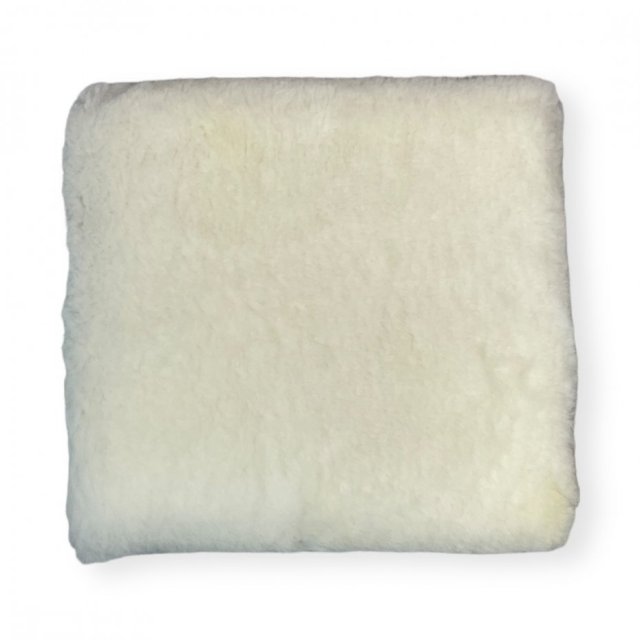 Poduszka dekoracyjna siedzisko kwadratowa biały wełniana skórzana naturalna
