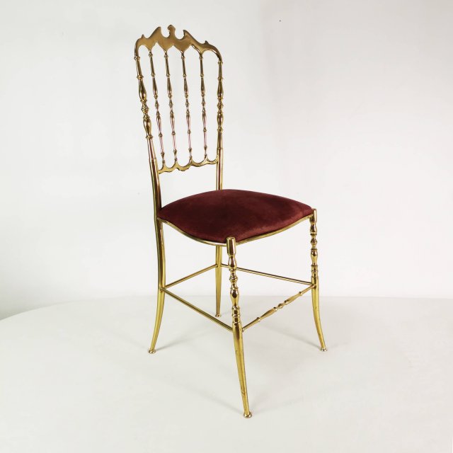 Krzesło z mosiądzu, Chiavari, Włochy, lata 60.