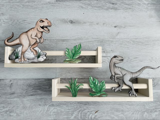 Półki na książki - dinozaury - zestaw