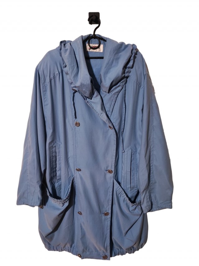 Długa lekka błękitna kurtka vintage oversize