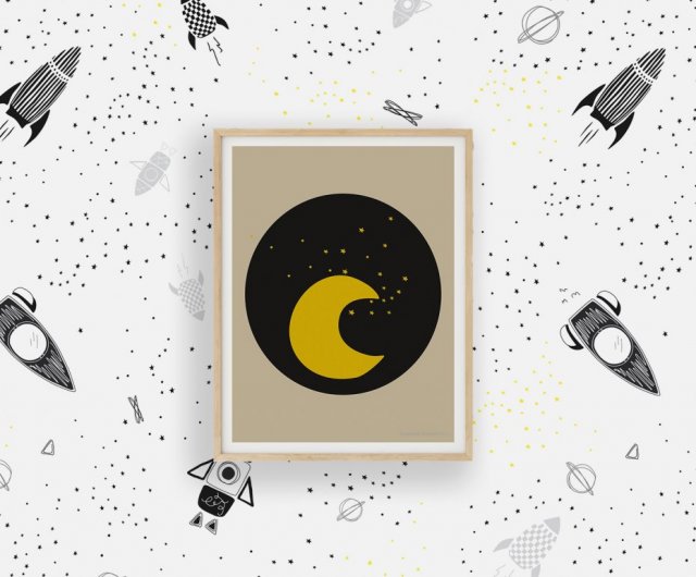 PLAKAT dla dzieci KOSMOS (Space Night)