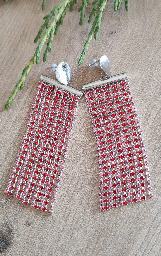 ,,czerwono - różowe frędzelki,,