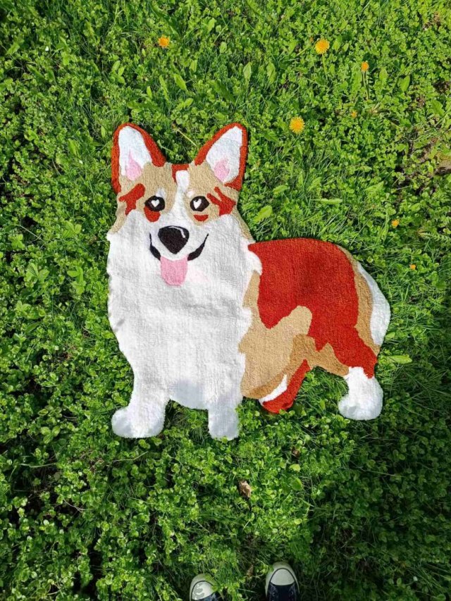 Dywan w ształcie psa, welsh corgi