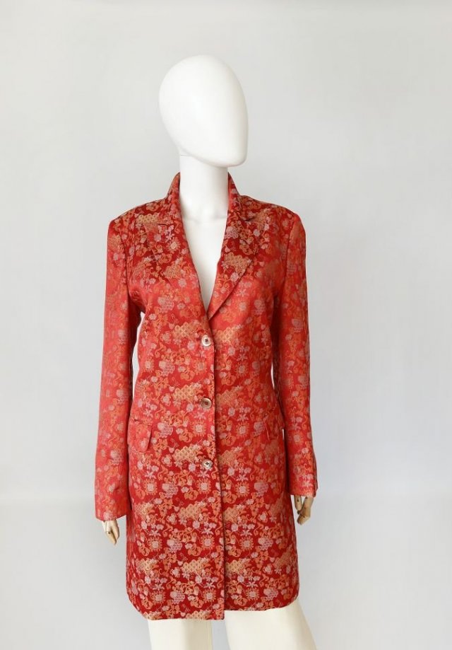 Donna Dalmata jedwabny płaszcz vintage