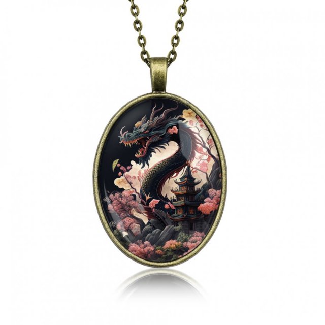 Orientalny medalion Chiński Smok prezent dla dziewczyny żony egzotyczny