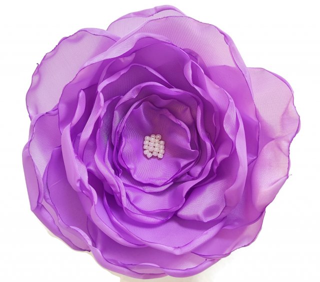 Duża broszka jasny fiolet  kwiatek kwiat 12cm