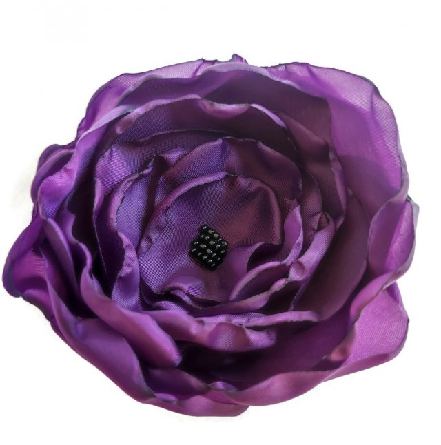 Duża broszka ciemny fiolet  kwiatek kwiat 12cm