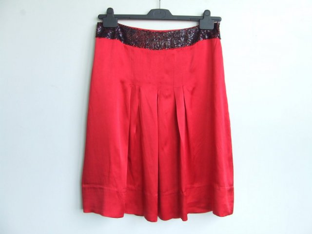 czerwona spódnica jedwab Monnari r. 40 silk
