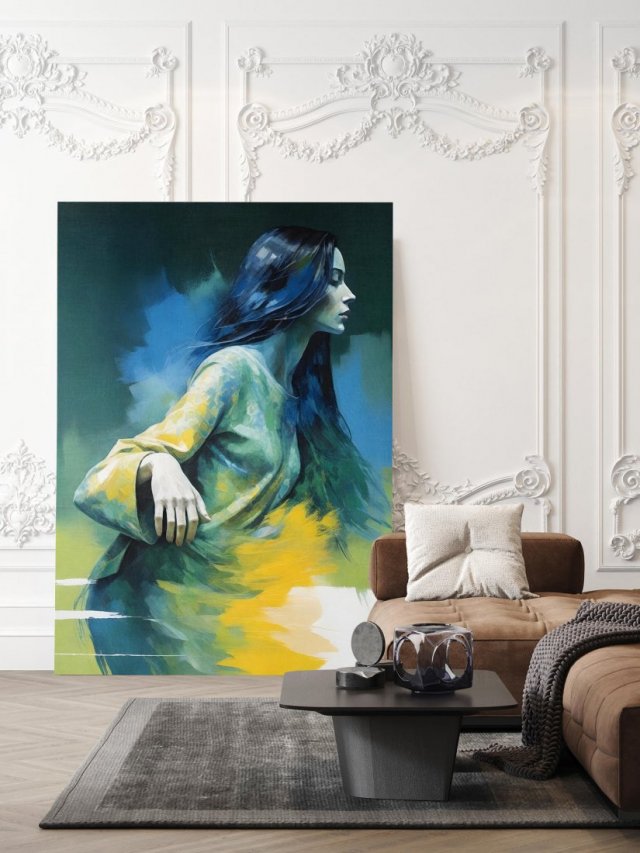 Plakat Dziewczyna abstrakcja portret kolor 61x91 cm