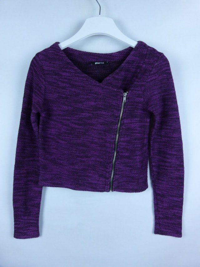 Gina Tricot sweter melanż zip / XS