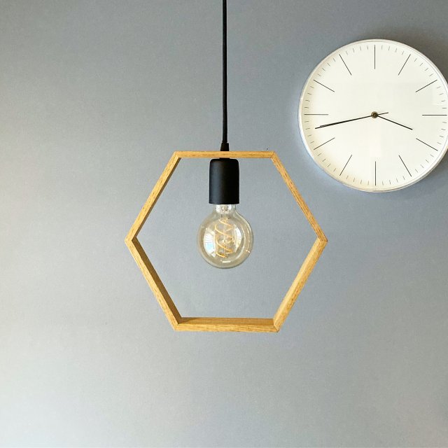 Lampa wisząca drewniana HEXAGON UNO