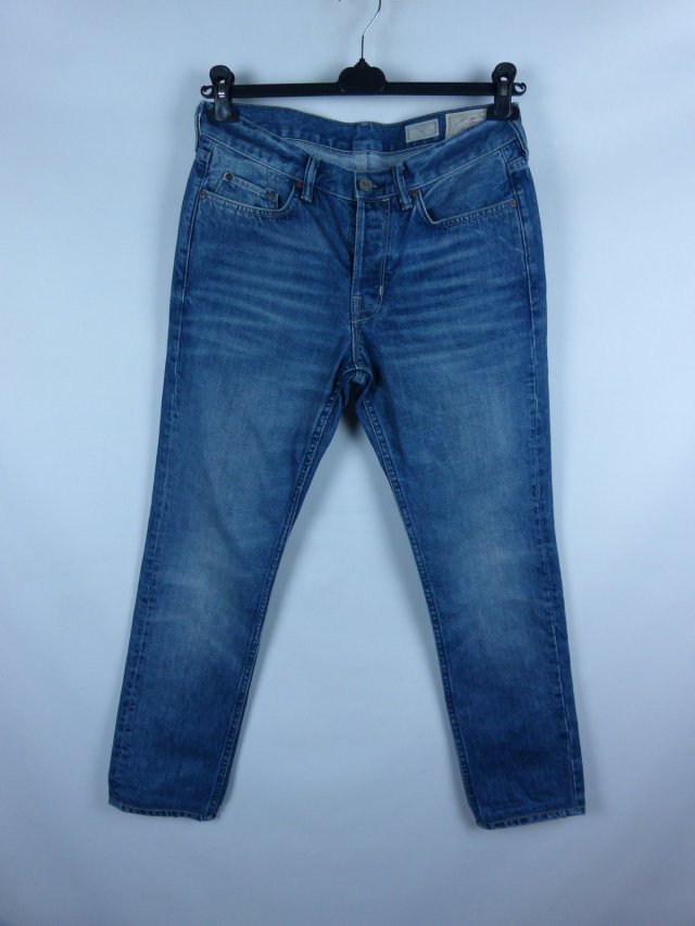 Allsaints Cigarette męskie spodnie jeans skracane nogawki / W 30 pas 82 cm