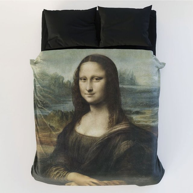 Komplet pościeli z renesansowym obrazem "Mona Lisa" - bawełna premium 200 x 220 cm