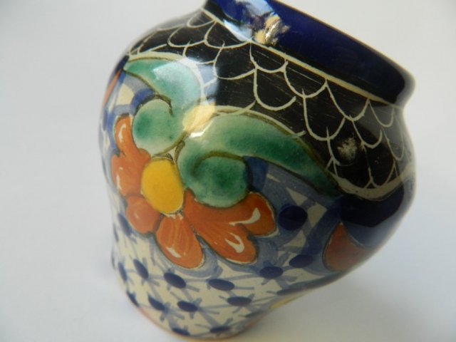 MEKSYKAŃSKI WAZONIK * ceramika folk etno boho * ręcznie malowany