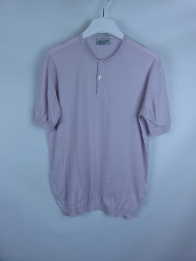 John Smedley t-shirt koszulka męska bawełna dzianinka / L