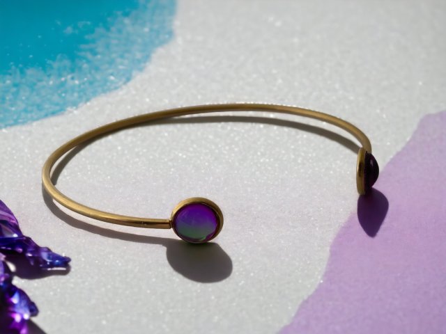 Bransoletka NEON cuff - fuksjowe oczka