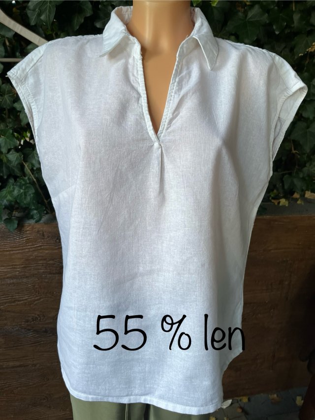 Bluzka biała elegancka len 55%