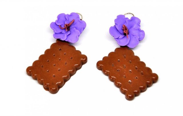 Kolczyki z modeliny fimo kawaii ciastki