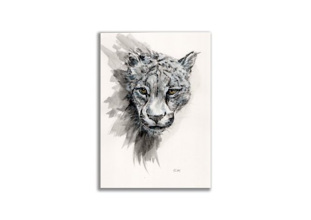 Grafika ręcznie malowana "Gepard" +rama