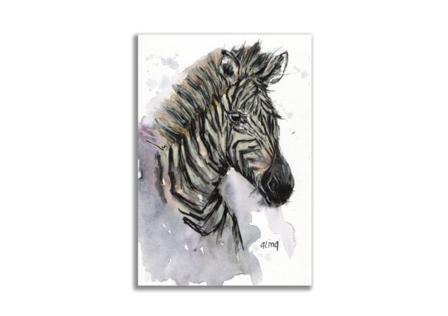 Obraz ręcznie malowany "Zebra" +rama