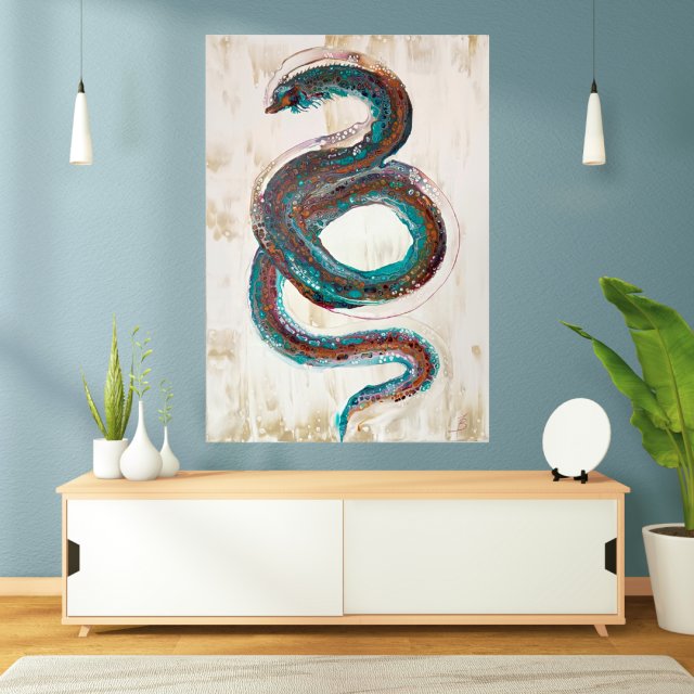 ZEPHYR DRAGON klimat fantazji, ekspresyjny obraz abstrakcyjny 70x100 cm