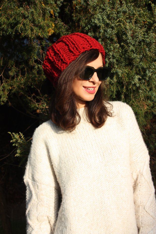 CZAPKA BORDO MERINO BULKY