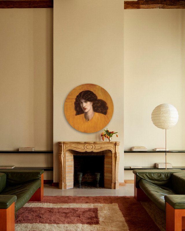 Okrągły obraz na płótnie - Dante Gabriel  Rossetti  La Donna Della Finestra, reprodukcja