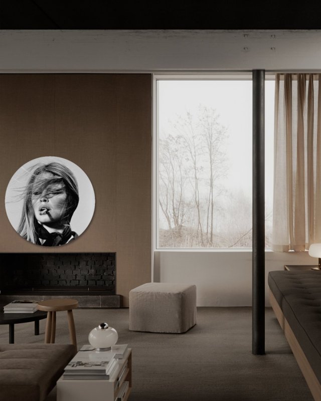 Okrągły obraz na płótnie - Brigitte Bardot, portret, portret modelki, aktorka, sława,