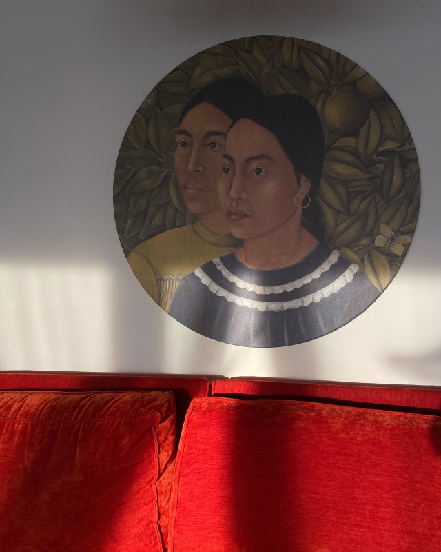 Okrągły obraz na płótnie - Frida Kahlo - Two women, Dos Mujeres, Dwie kobiety