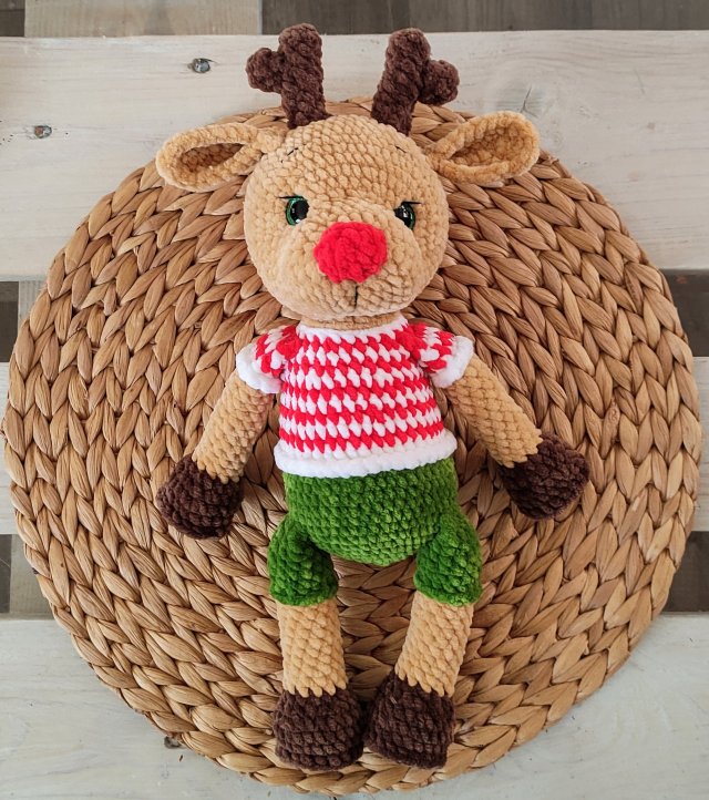 Świąteczny Renifer maskotka handmade