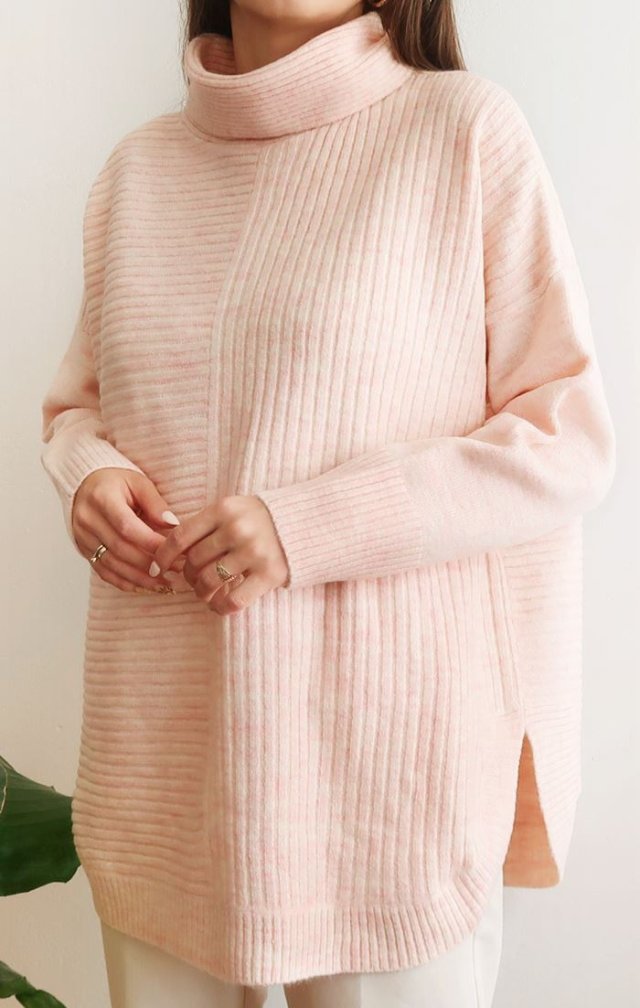 Nowy pudrowy sweter M