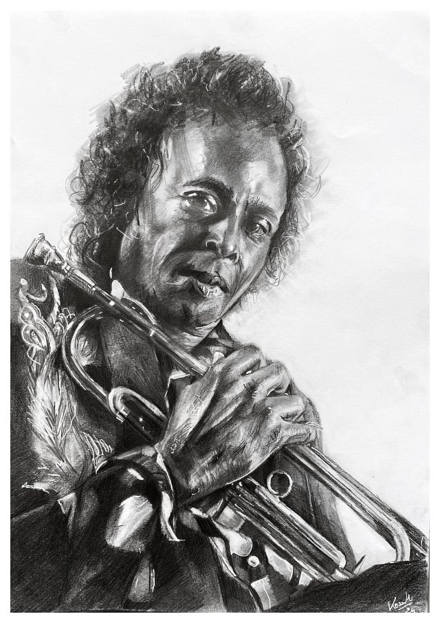 Miles Davis - Seria IKONY (A3) - rysunek, na prezent, dla fana jazzu