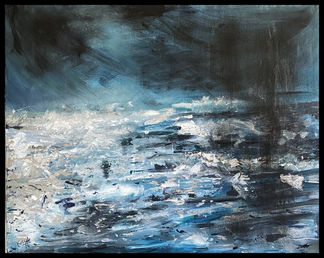 Sztorm I (Storm I - 73x92) - obraz ręcznie malowany na płótnie, do salonu, do sypialni