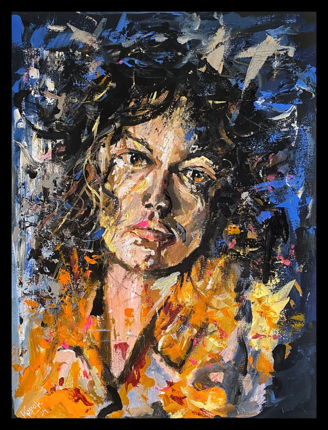 Nathalie (80x60) - obraz ręcznie malowany na płótnie, do salonu, do sypialni