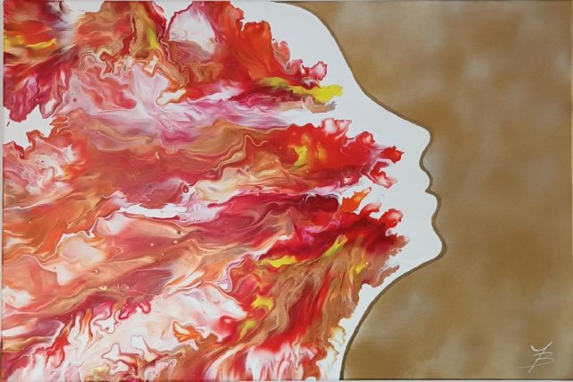 WIND OF CHANGE 60x90 Ręcznie malowany Duży obraz Abstrakcja do salonu