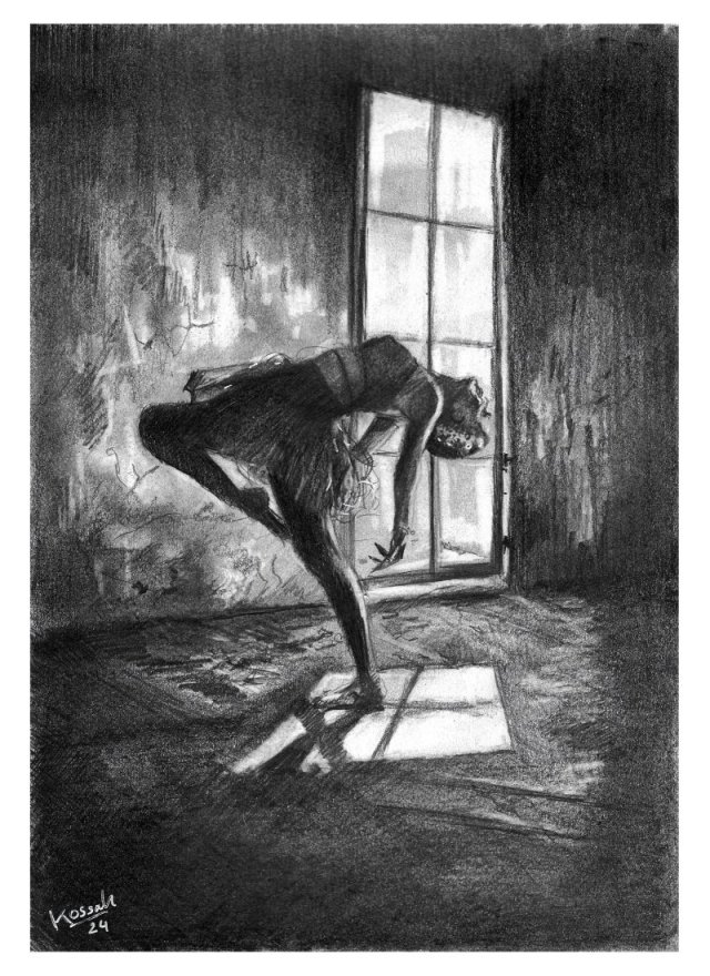 Dance 1 - Seria Taniec (A4) - rysunek ręcznie rysowany ołówkiem, papier
