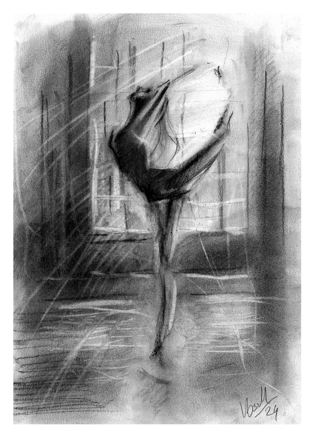 Dance 6 - Seria Taniec (A4) - ręcznie rysowany rysunek, papier