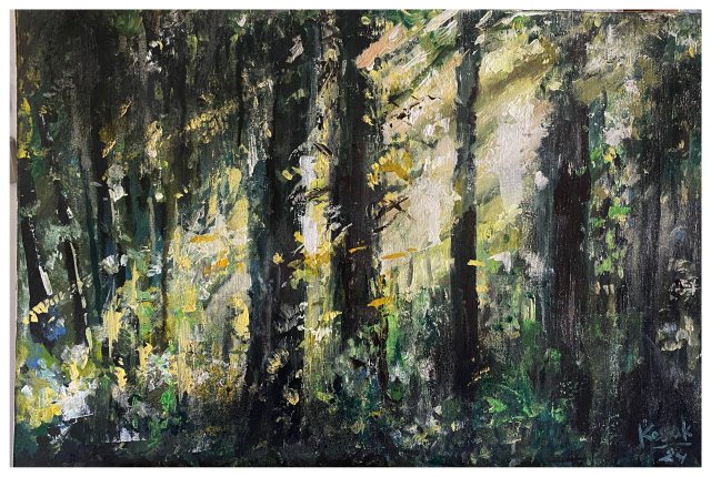 Las II (Forest II - 40x60) - obraz ręcznie malowany na płótnie, do salonu, do sypialni