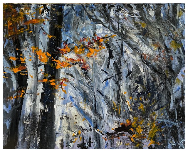 Las III (Forest III - 40x50) - obraz ręcznie malowany na płótnie, do salonu, do sypialni