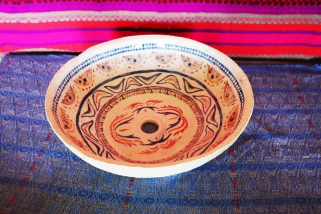 Umywalka 31 cm Hafty, umywalka nablatowa, umywalka ceramiczna, wolnostojąca, umywalka gliniana, umywalka ręcznie robiona