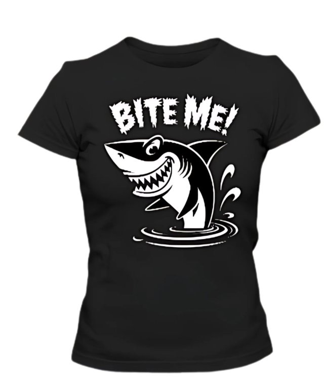 KOSZULKA Damska T-SHIRT BITE ME CZARNA, BIAŁA rozmiar S, M, L, XL, XXL
