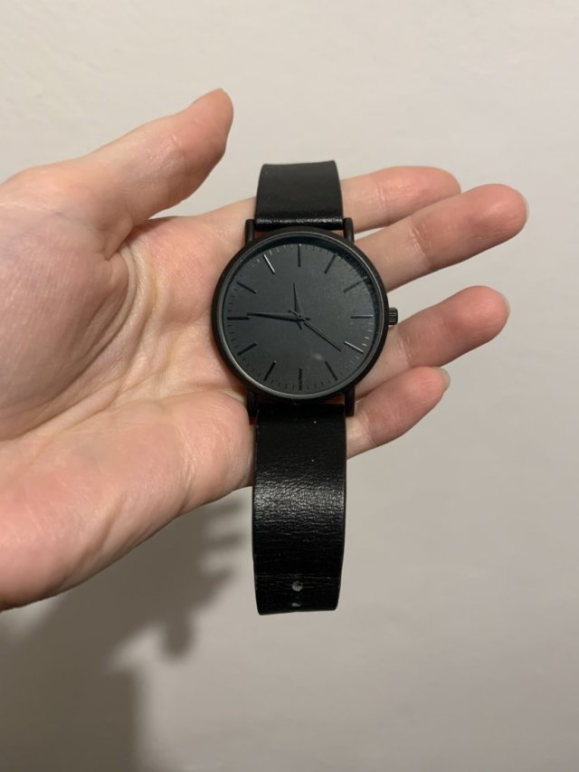 Zegarek h&M czarny że skórzanym paskiem unisex damski meski