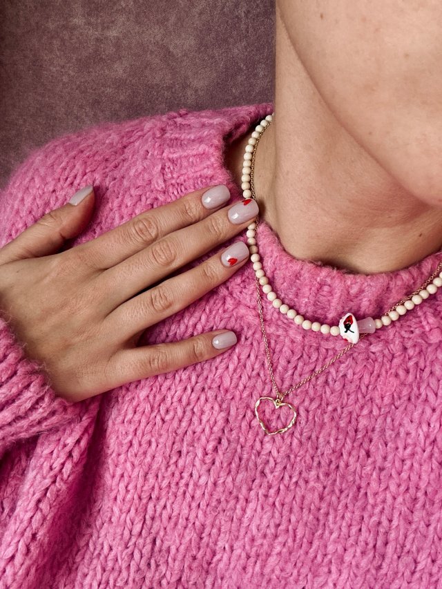 Naszyjnik Choker Grzybek  z kremowego jaspisu