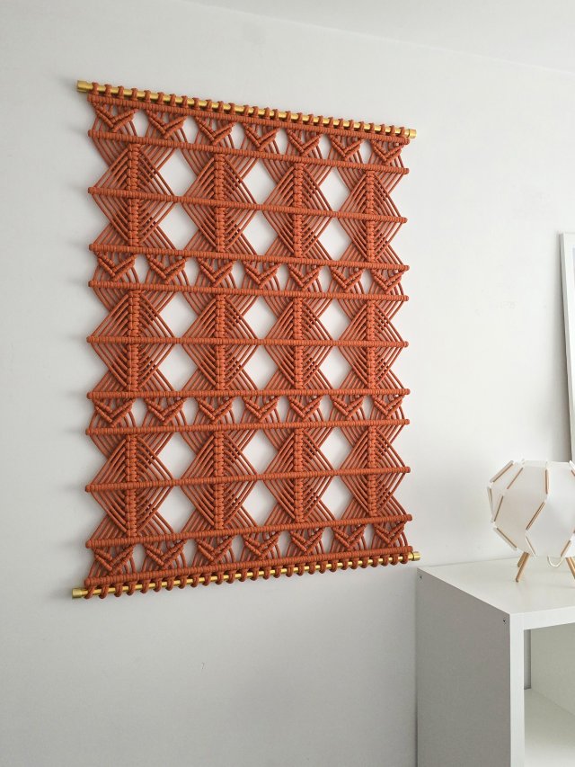 Dekoracja ścienna nowoczesna ozdoba na ścianę NORDART 03 terracotta